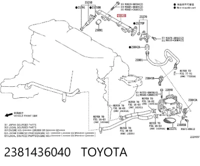 Распределитель топлива (рампа) TOYOTA 2381436040