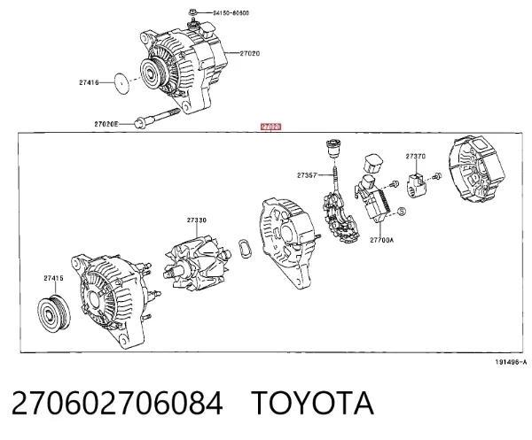 Генератор 270602706084 Toyota