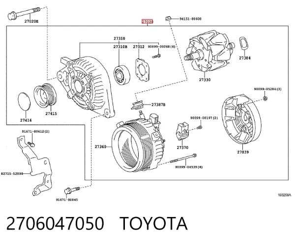 Генератор 2706047050 Toyota