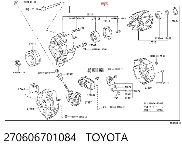 Генератор 270606701084 Toyota