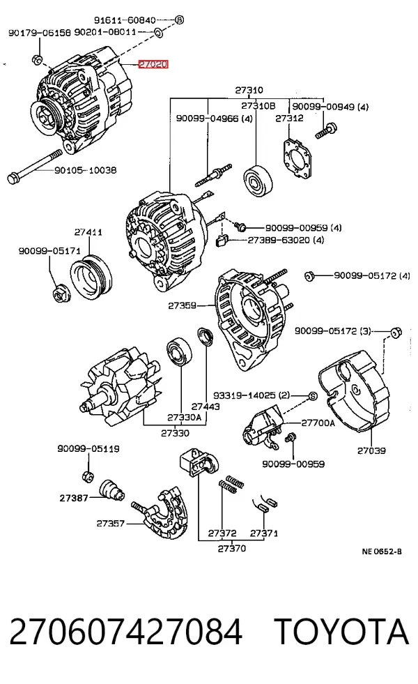 Генератор 270607427084 Toyota
