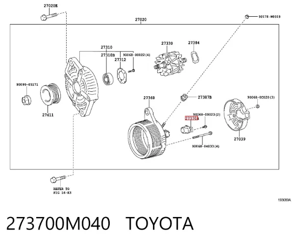 Щетки генератора Lexus GS S19