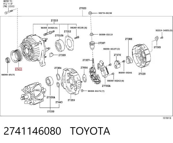 Шкив генератора Toyota Camry IV