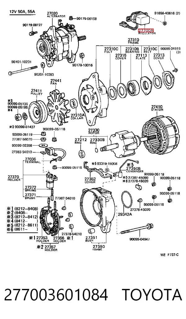 Реле генератора 277003601084 Toyota