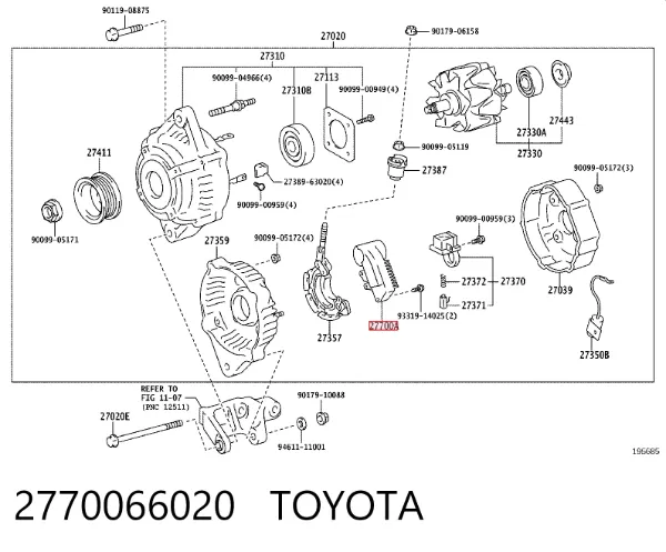 Реле генератора 2770066020 Toyota
