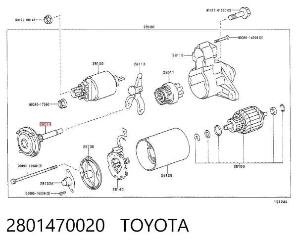 Бендикс стартера 2801470020 Toyota