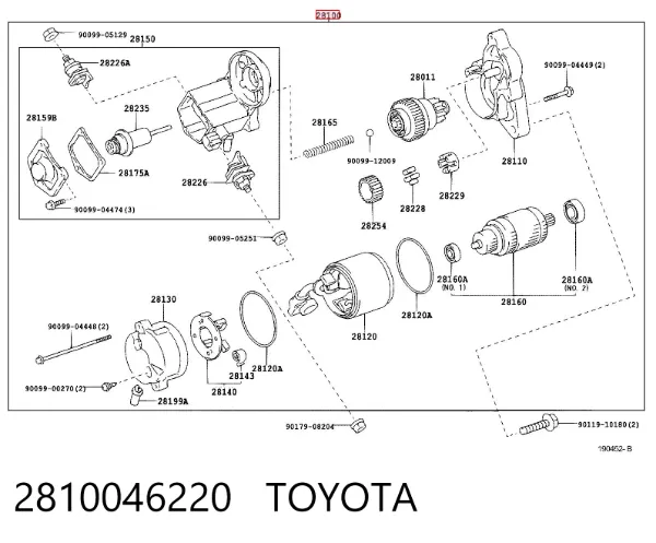 Стартер 2810046220 Toyota