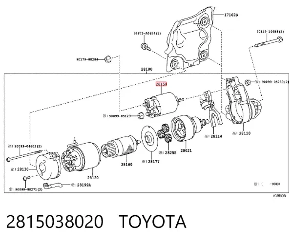 Втягивающее реле стартера 2815038020 Toyota