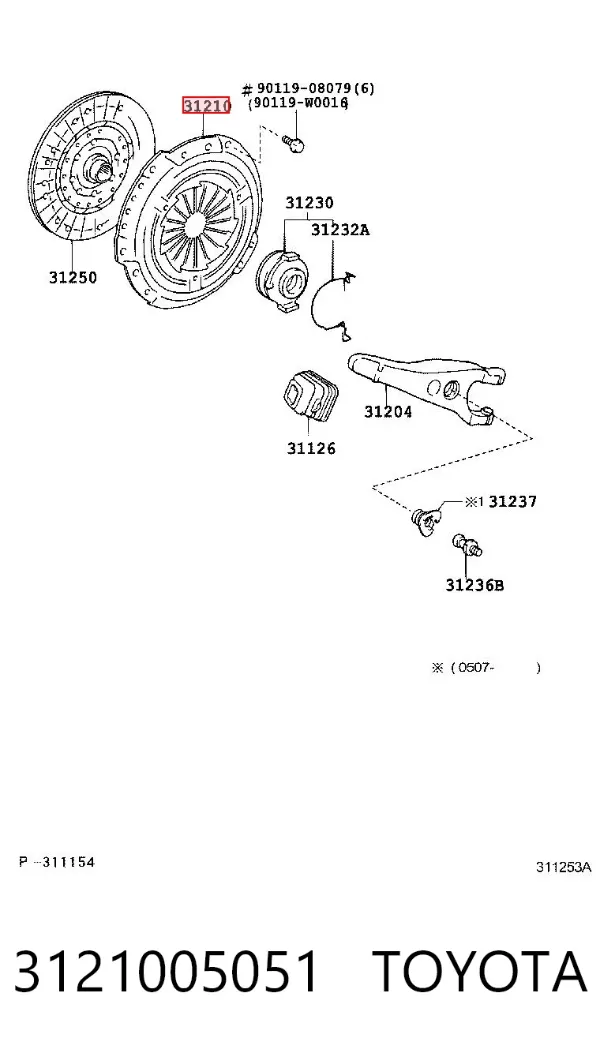 Корзина сцепления 3121005051 Toyota