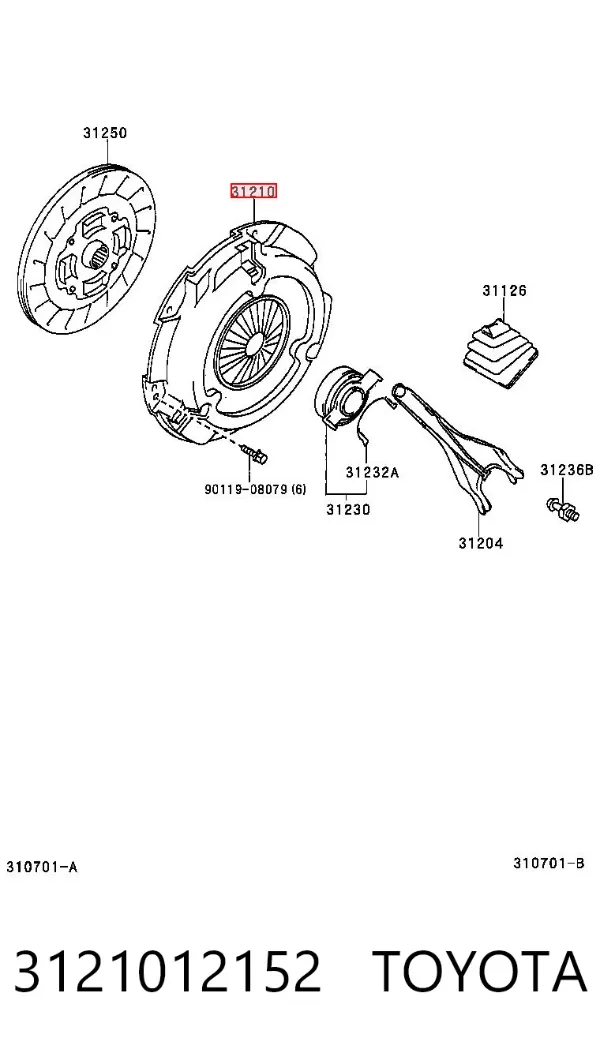 Корзина сцепления 3121012152 Toyota