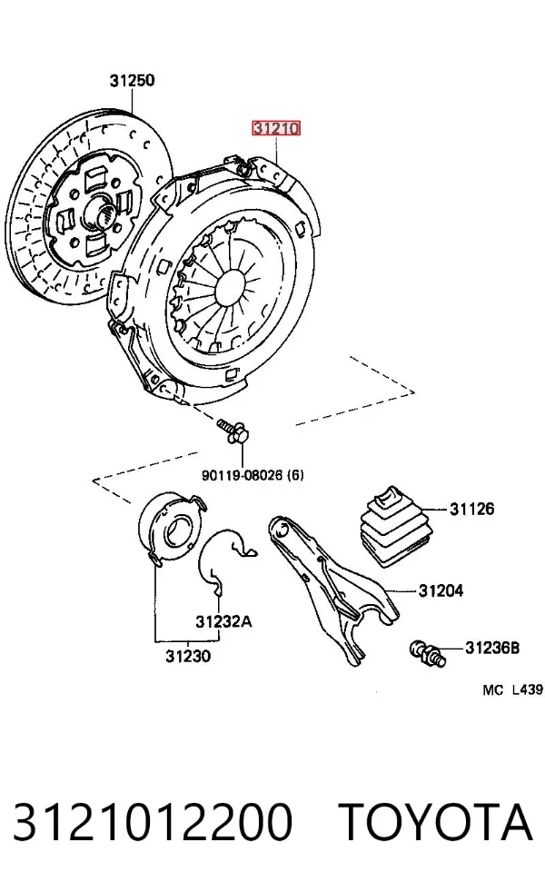 Корзина сцепления 3121012200 Toyota