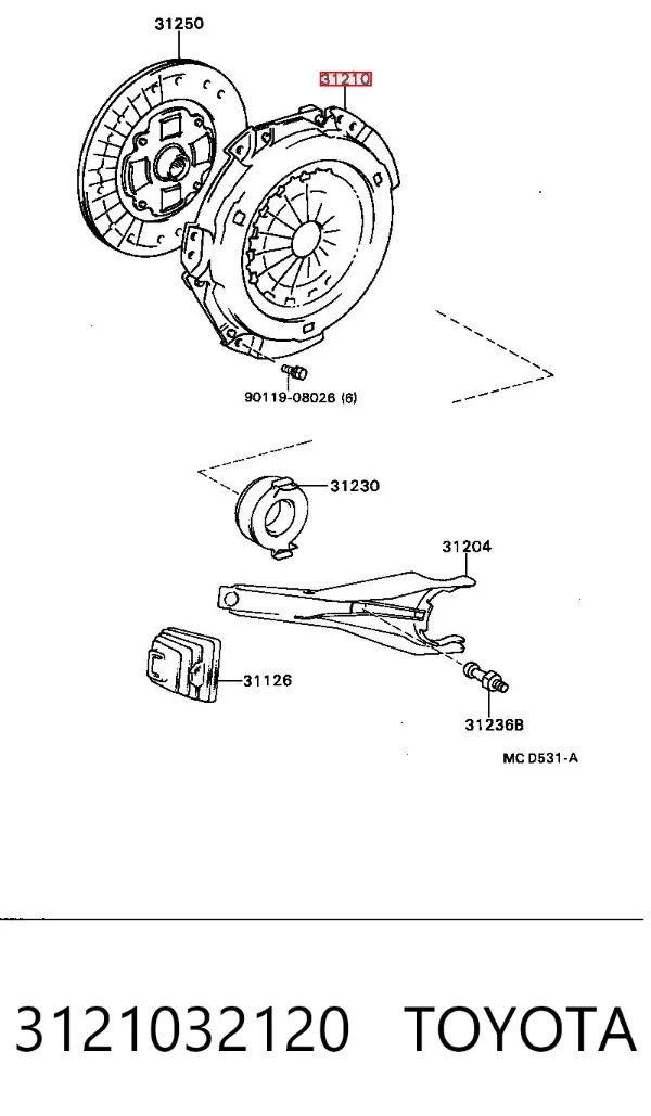 Корзина сцепления 3121032120 Toyota