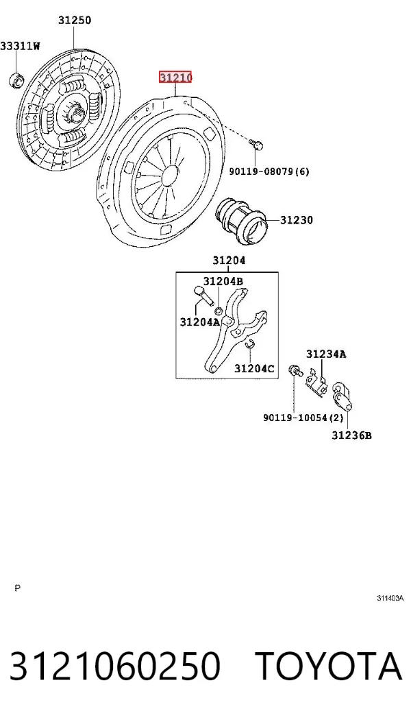 Корзина сцепления 3121060250 Toyota