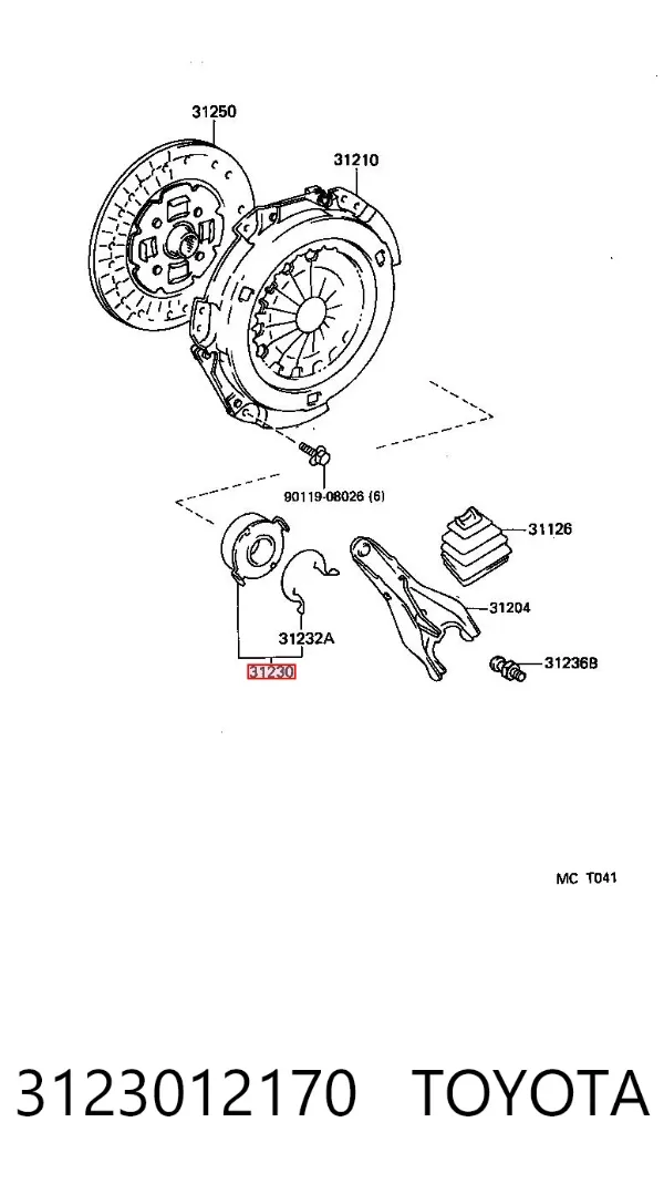Выжимной подшипник 3123012170 Toyota