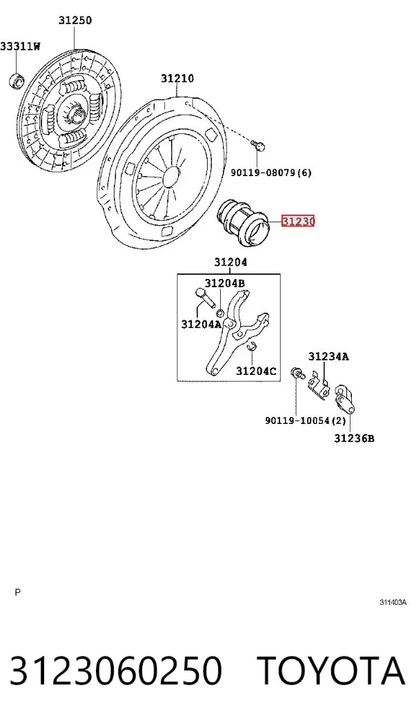Выжимной подшипник 3123060250 Toyota
