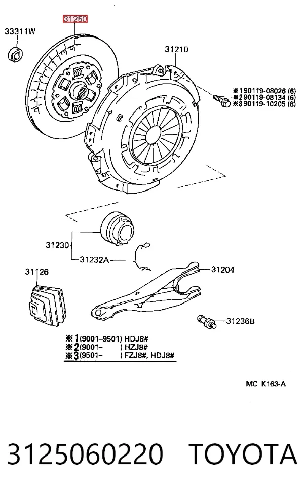 Диск сцепления 3125060220 Toyota