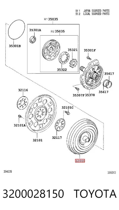 Гидротрансформатор АКПП TOYOTA 3200028150