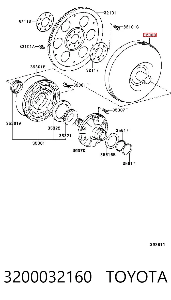 Гидротрансформатор 3200032160 Toyota