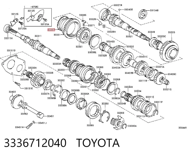 Кольцо синхронизатора 3336712040 Toyota