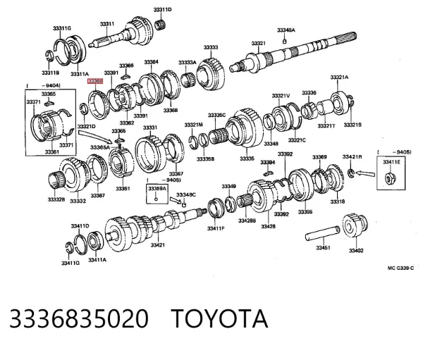 Кольцо синхронизатора 3336835020 Toyota