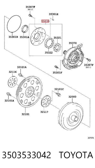 Насос масляный АКПП TOYOTA 3503533042