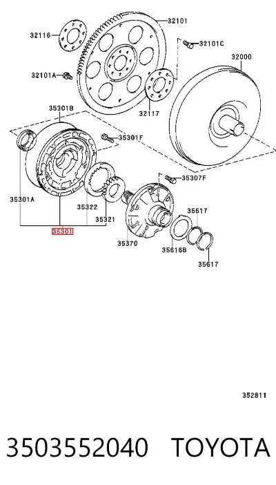 Насос масляный АКПП TOYOTA 3503552040