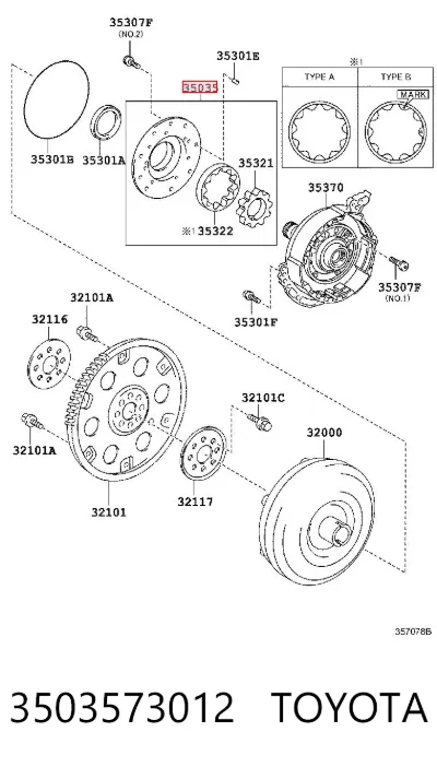 Насос масляный АКПП TOYOTA 3503573012