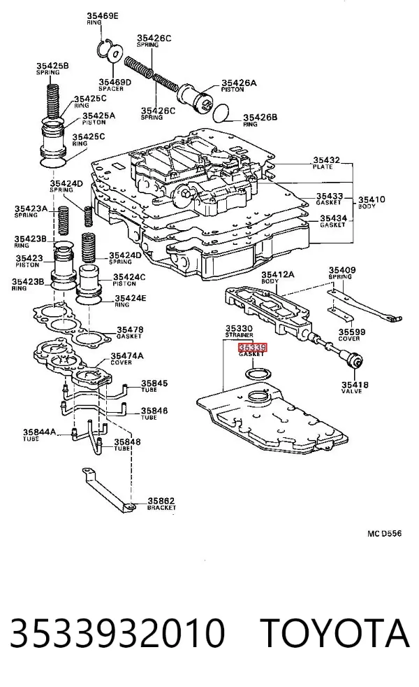 Прокладка масляного фильтра 3533932010 Toyota