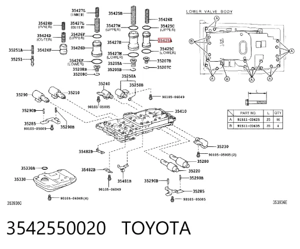  3542550020 Toyota