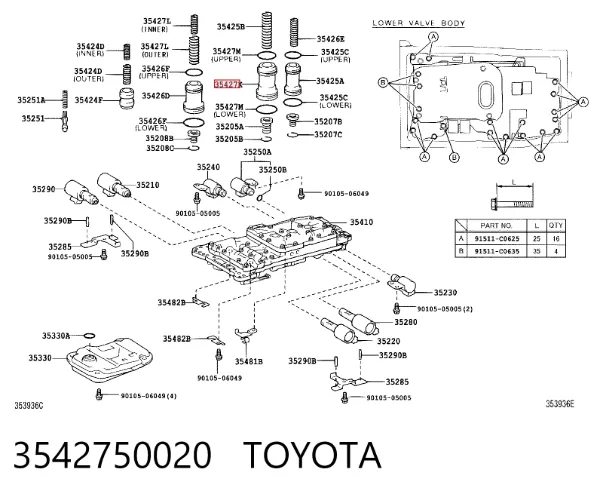  3542750020 Toyota