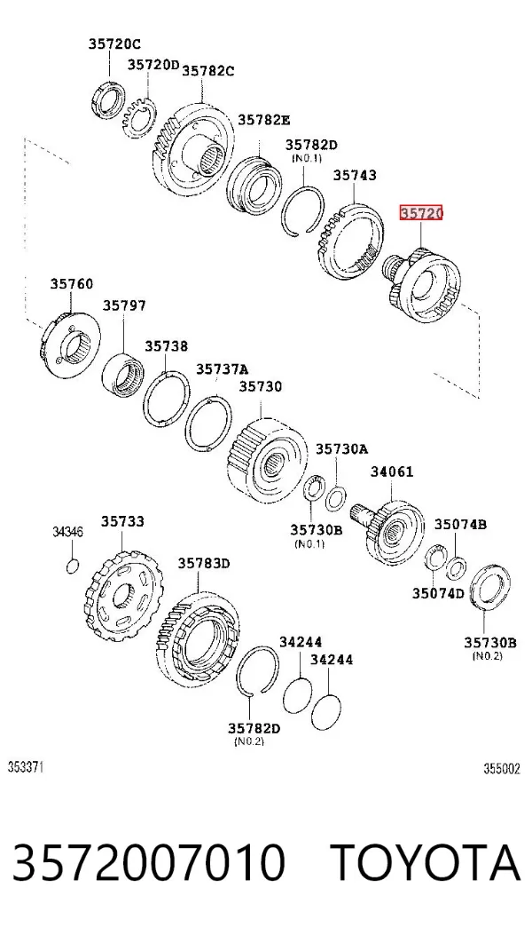 Ремкомплект АКПП 3572007010 Toyota