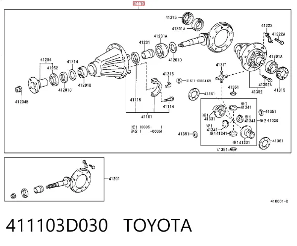 Задний дифференциал 411103D030 Toyota