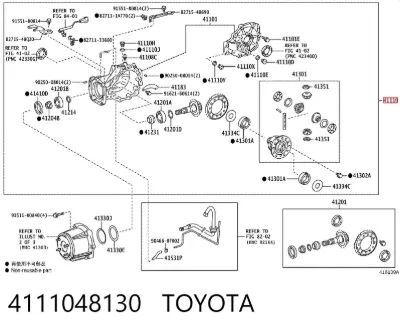 Мост задний в сборе TOYOTA 4111048130