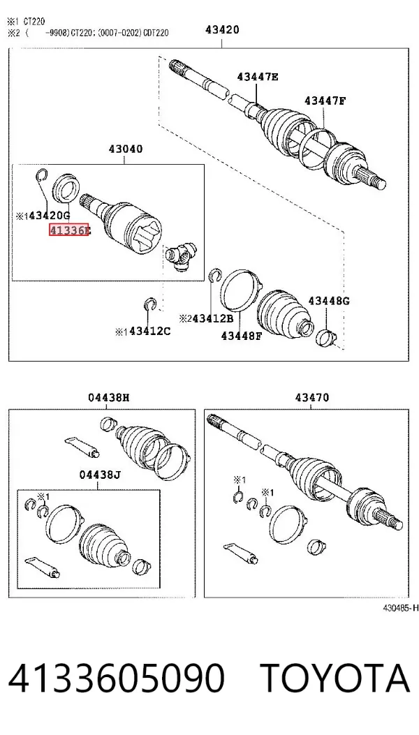 Сальник полуоси 4133605090 Toyota