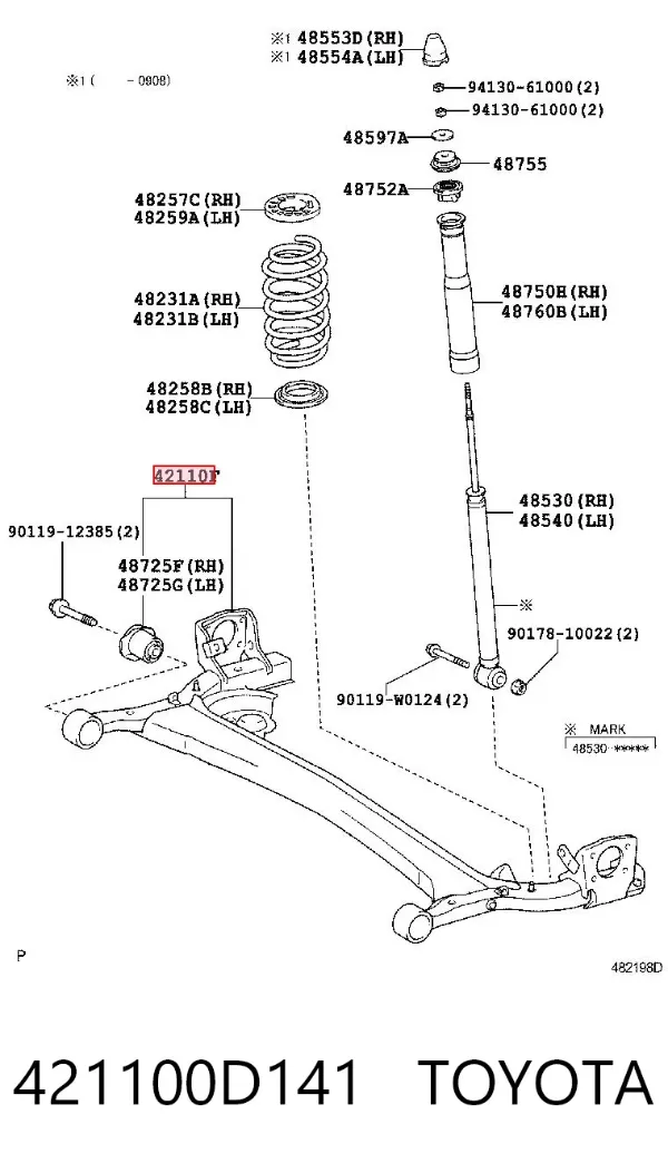 Подрамник задний 421100D141 Toyota