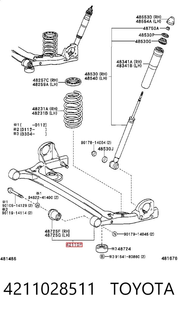 Подрамник задний 4211028511 Toyota