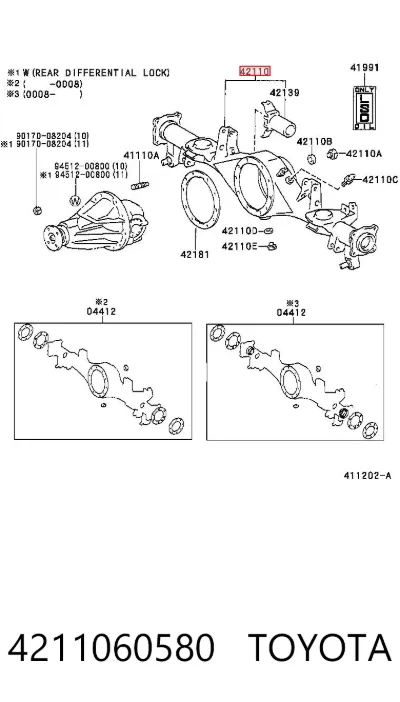 Картер заднего моста (чулок) TOYOTA 4211060580