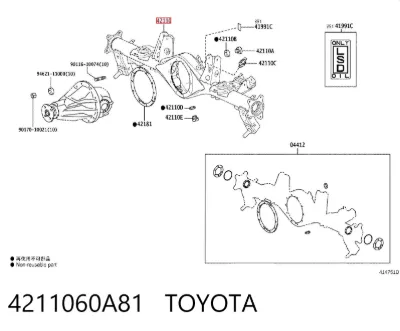 Картер заднего моста (чулок) TOYOTA 4211060A81