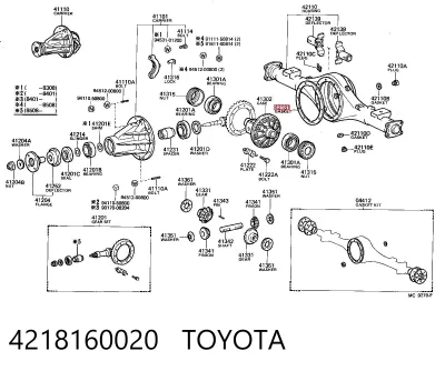 Прокладка редуктора заднего моста TOYOTA 4218160020