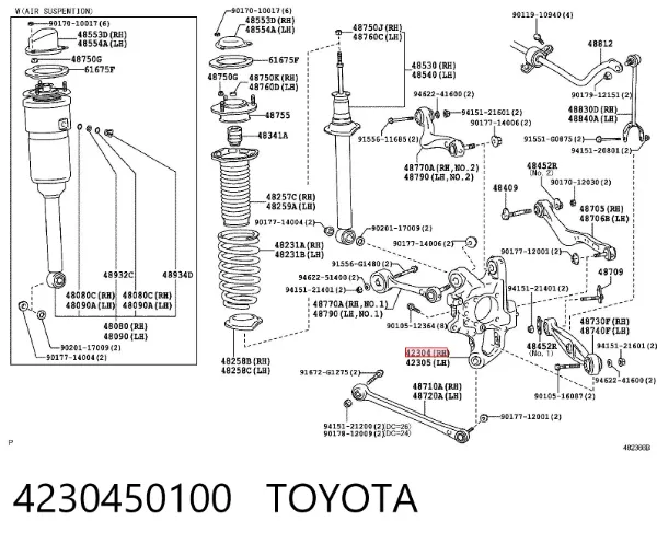 Цапфа задняя правая 4230450100 Toyota