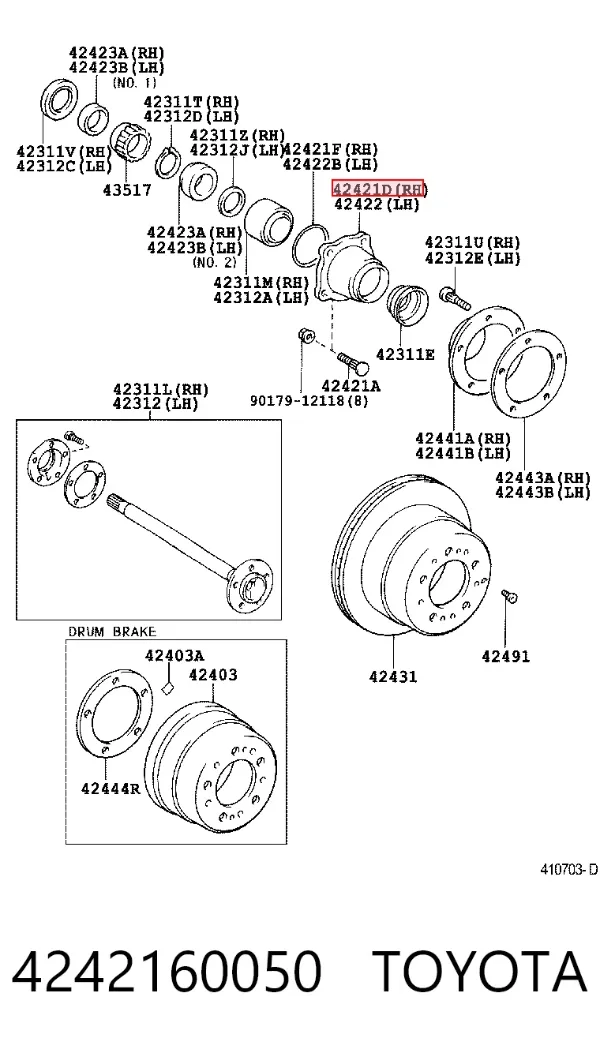 Ступица задняя левая 4242160050 Toyota