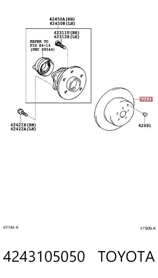 Тормозные диски 4243105050 Toyota