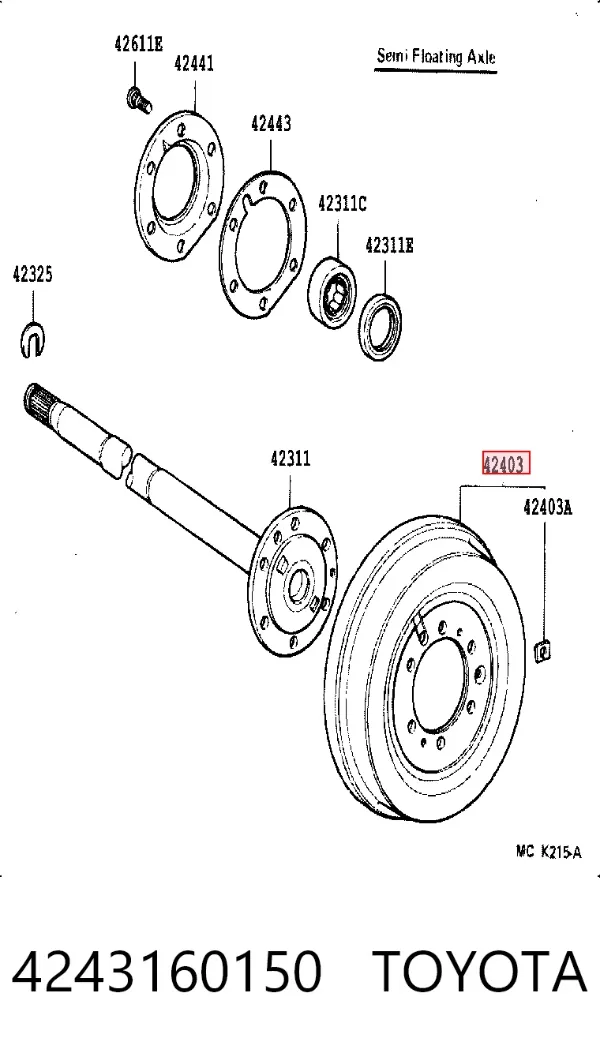 Тормозной барабан 4243160150 Toyota
