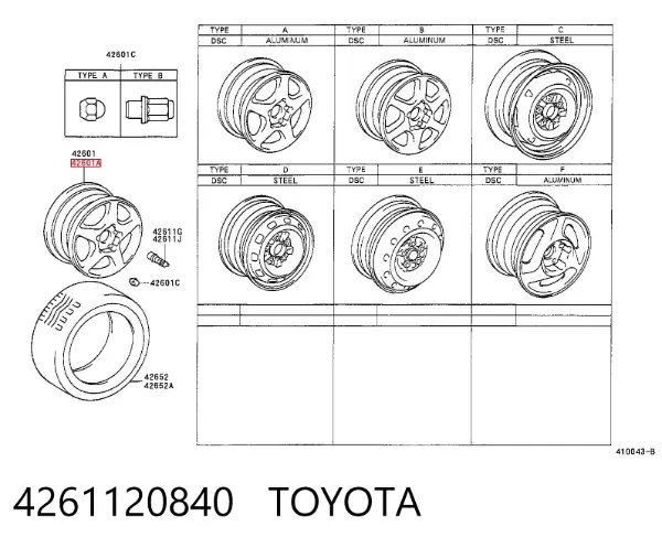  4261120840 Toyota