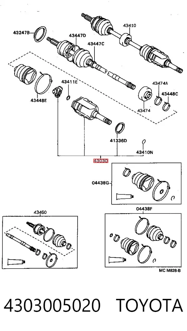 ШРУС наружный передний правый 4303005020 Toyota
