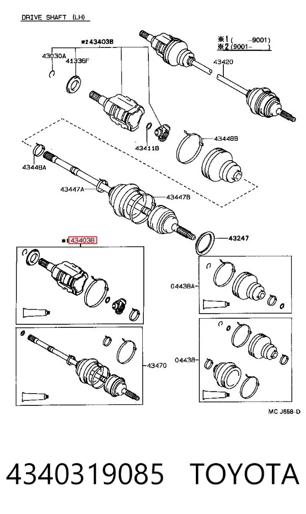 ШРУС внутренний 4340319085 Toyota