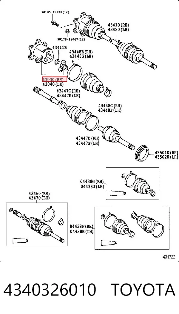 ШРУС внутренний 4340326010 Toyota