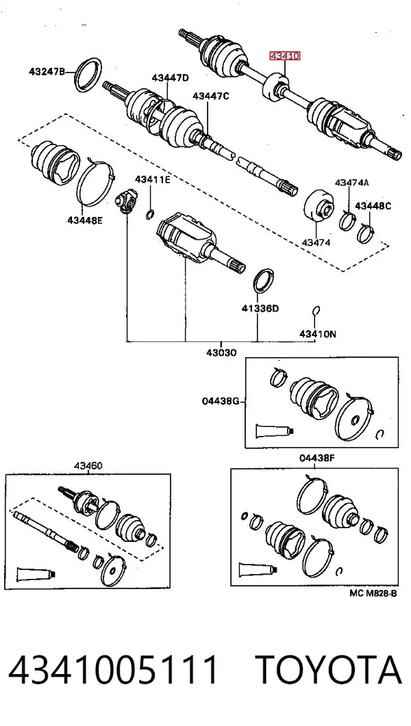 Правая полуось 4341005111 Toyota