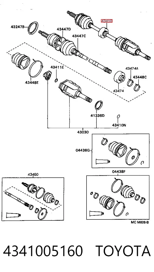 Правая полуось 4341005160 Toyota