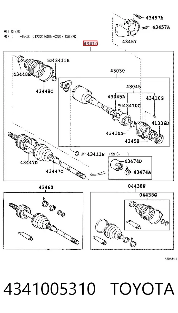 Правая полуось 4341005310 Toyota